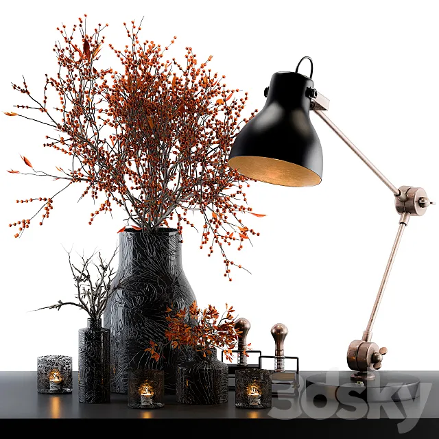 Decorative Set Berry and Branches 3ds Max
