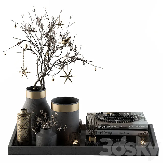 Decorative Set Bouquet in Tray – Set 41 3ds Max