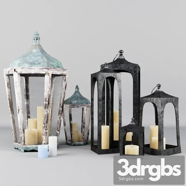 Decorative set Caleb and park hill lantern 3dsmax Download