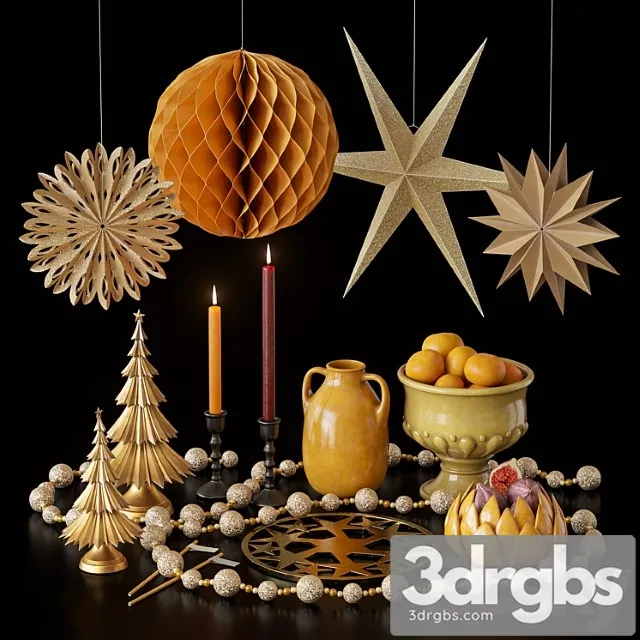 Decorative set Christmas decorative set 3dsmax Download