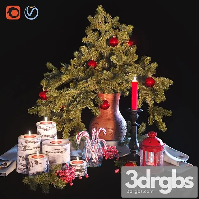Decorative set Christmas decorative set_2 3dsmax Download