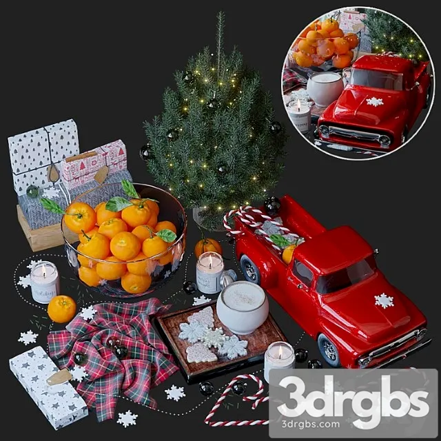 Decorative set Christmas style decorative set 3dsmax Download