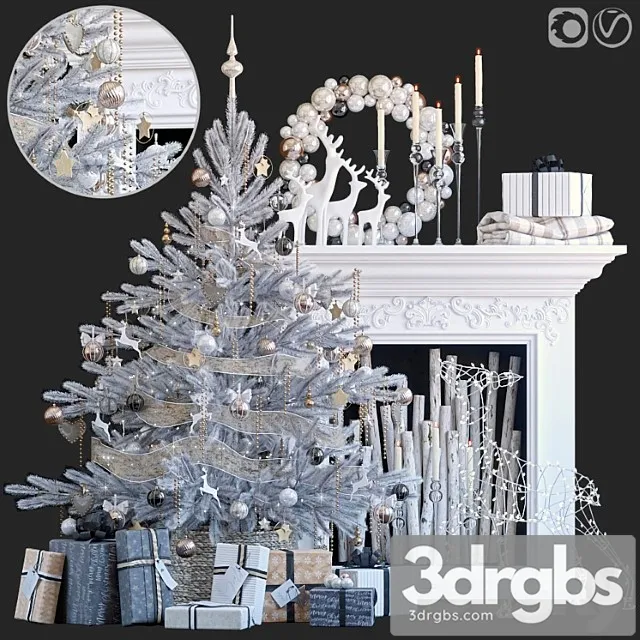 Decorative set Christmas tree 5 3dsmax Download
