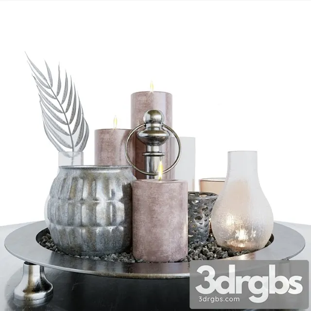 Decorative set Collection of candles and candlesticks 3dsmax Download