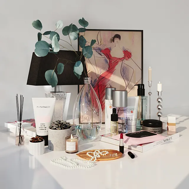 Decorative set cosmetics 3DS Max Model