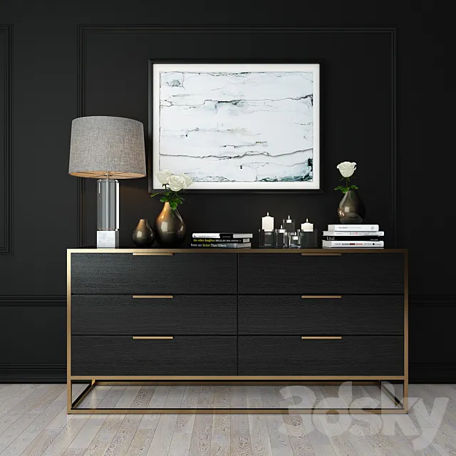 Decorative set Crate & Barrel 3ds Max