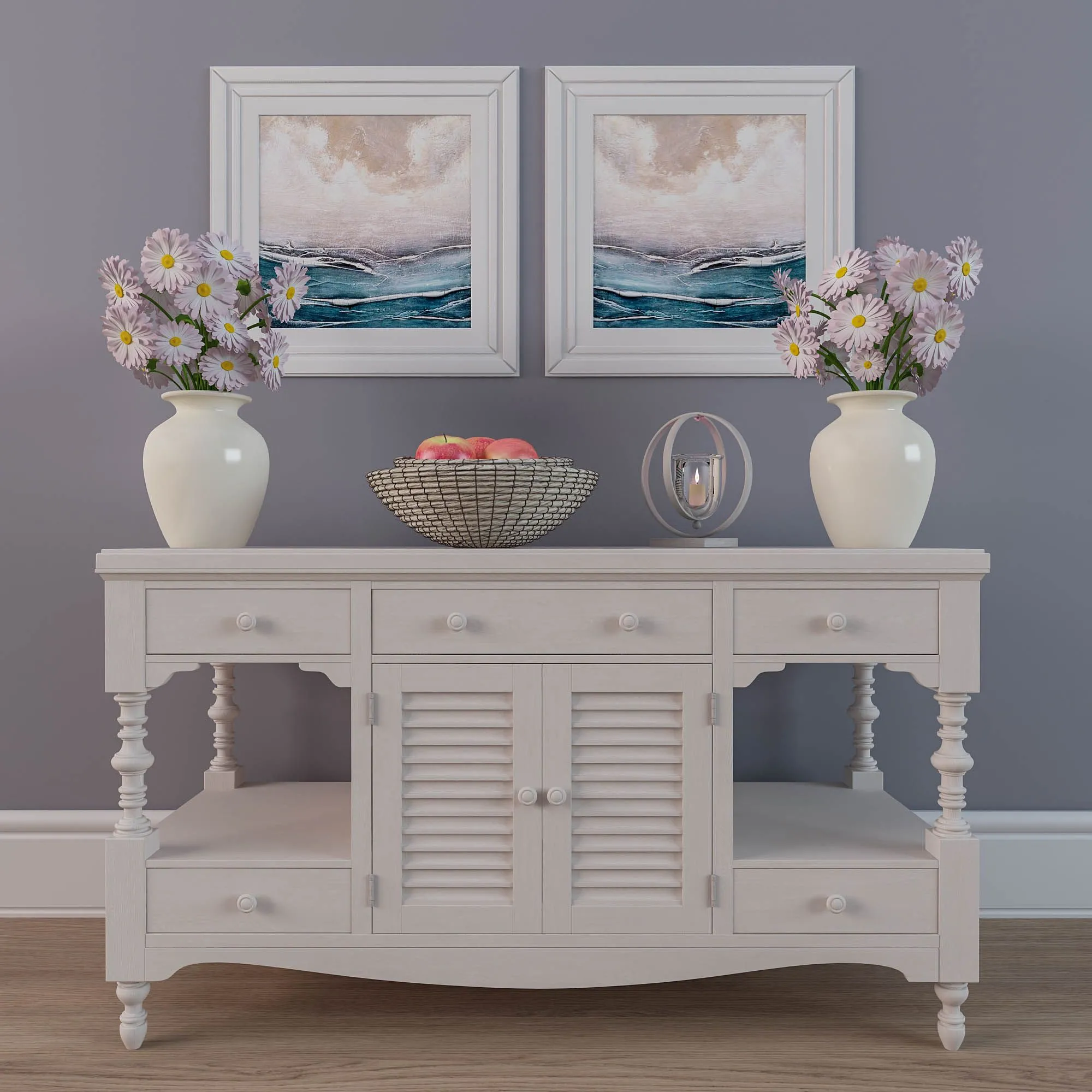 Decorative set decoration chest flowers picture 3dsMax Model