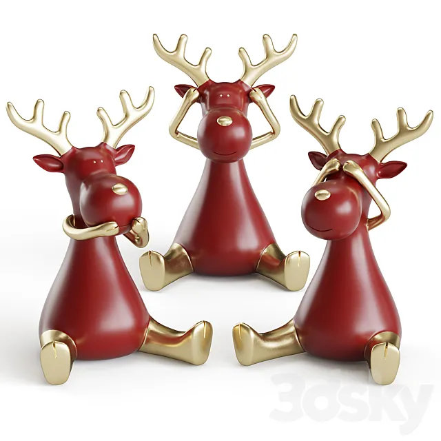 Decorative set “Deers” 3dsMax Model