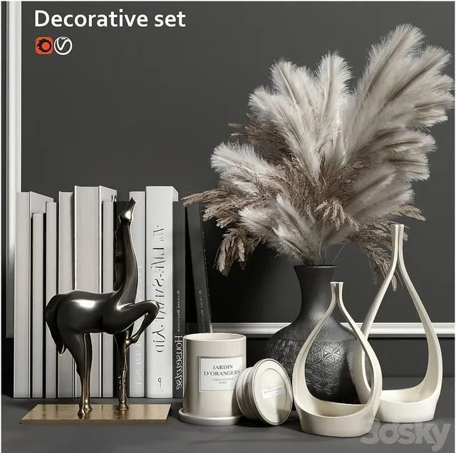 Decorative set dried flowers fragrances 3dsMax Model