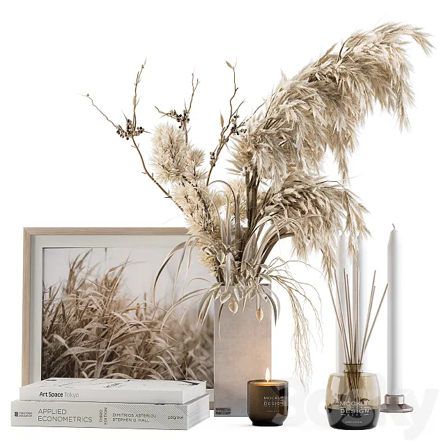 Decorative Set Dried Plants and Pampas – Set 46 3DSMax File