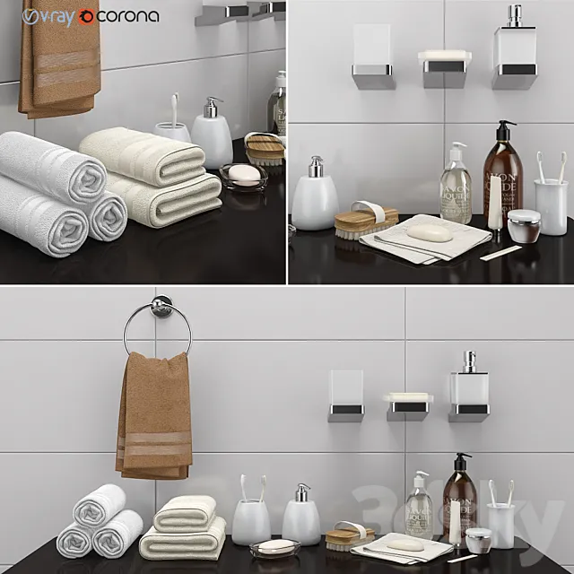 Decorative set for a bathroom set 36 3ds Max