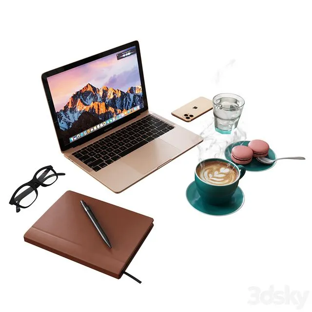 Decorative Set for a Cafe Table Kit1 3dsMax Model