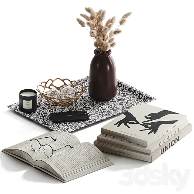 Decorative set for a coffee table 2 3DSMax File