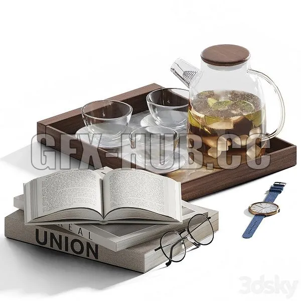 Decorative Set For A Coffee Table 5 3dsMax Model