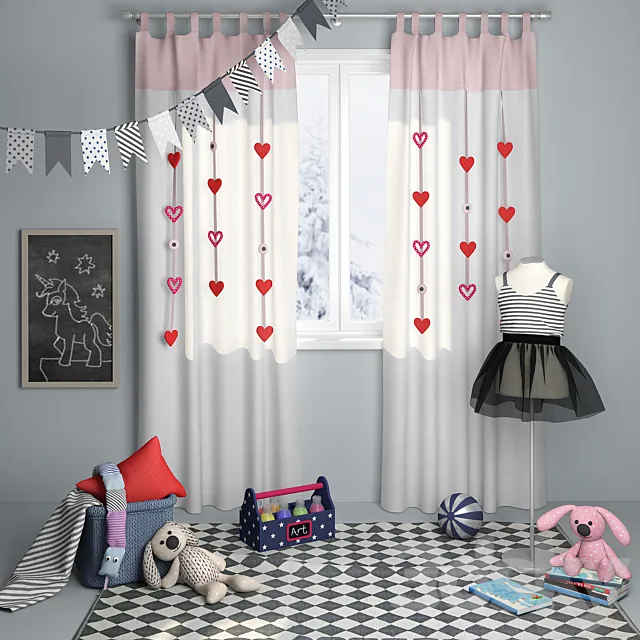 Decorative set for children’s room girls 3DS Max Model