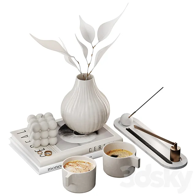 Decorative set for coffee table 06 3ds Max