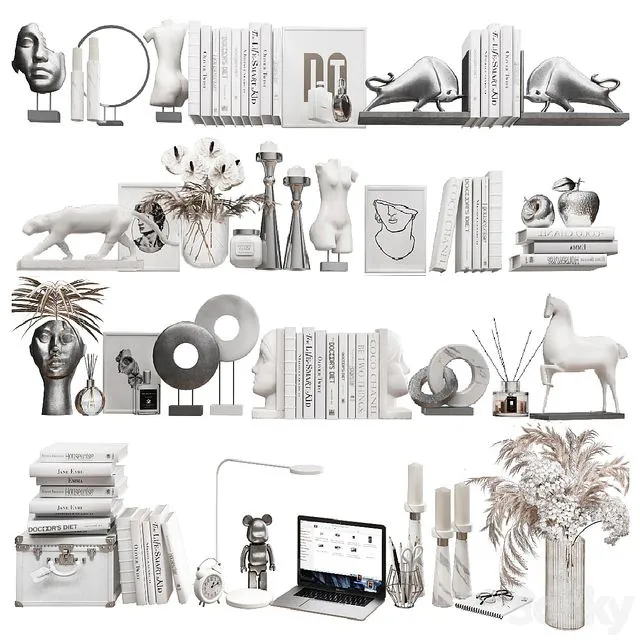 Decorative set for filling 10 shelves 3dsMax Model