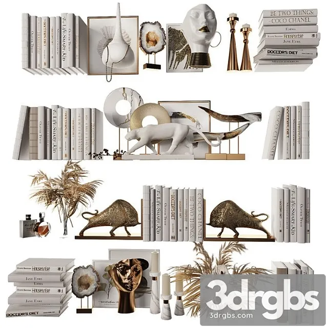 Decorative set for filling shelves 8 3dsmax Download