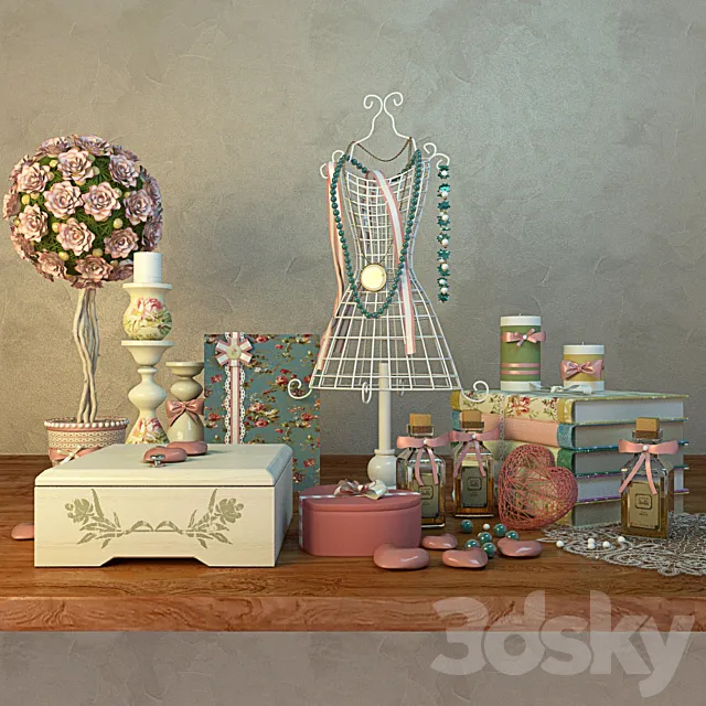 Decorative set for the bedroom 3DS Max Model