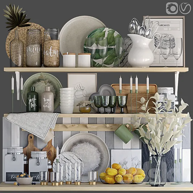 Decorative set for the kitchen 10 3ds Max