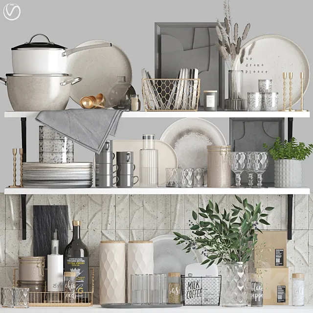 Decorative set for the kitchen 16. Vray 3DS Max Model