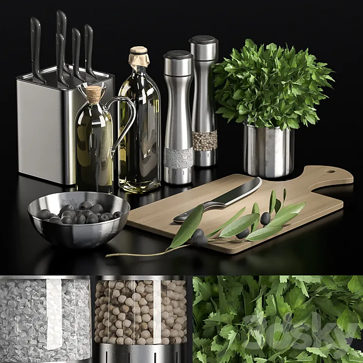 Decorative set for the kitchen 3DS Max