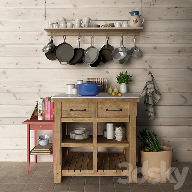 Decorative set for the kitchen 3ds Max