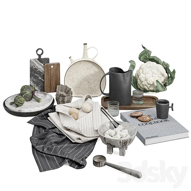 Decorative set for the kitchen 3DS Max Model