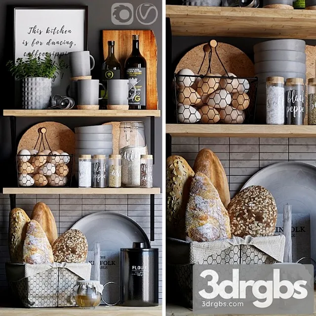 Decorative set for the kitchen 6 3dsmax Download