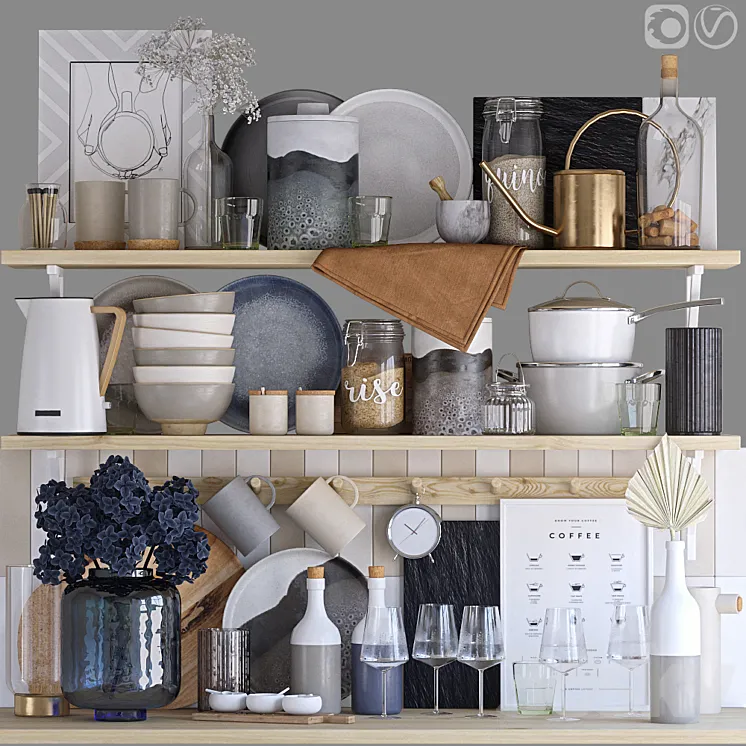 Decorative set for the kitchen 9 3DS Max