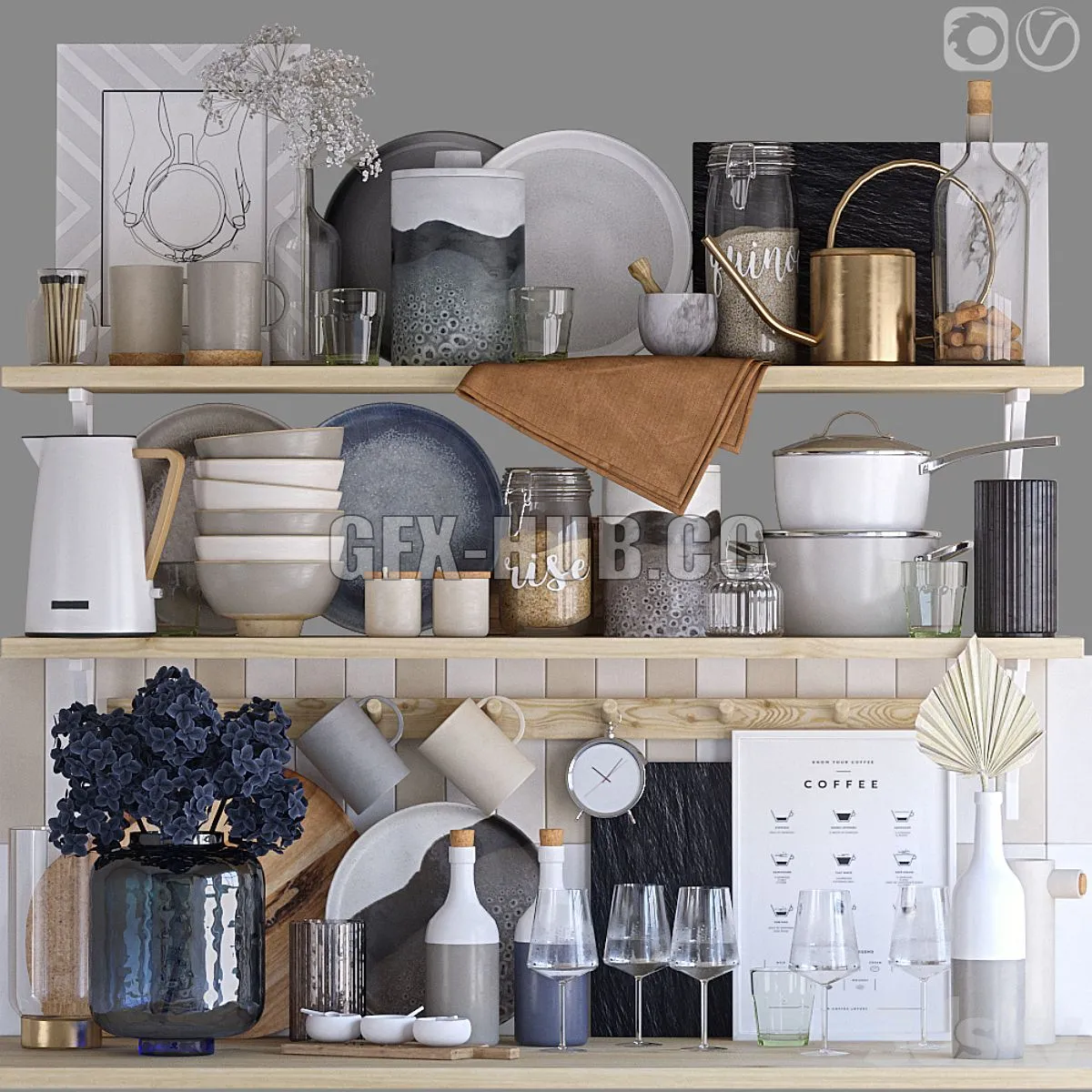 Decorative set for the kitchen 9 3dsMax Model