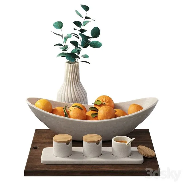 Decorative set for the kitchen with oranges 3dsMax Model