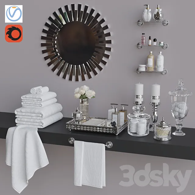 Decorative set for WC 1 3DS Max Model