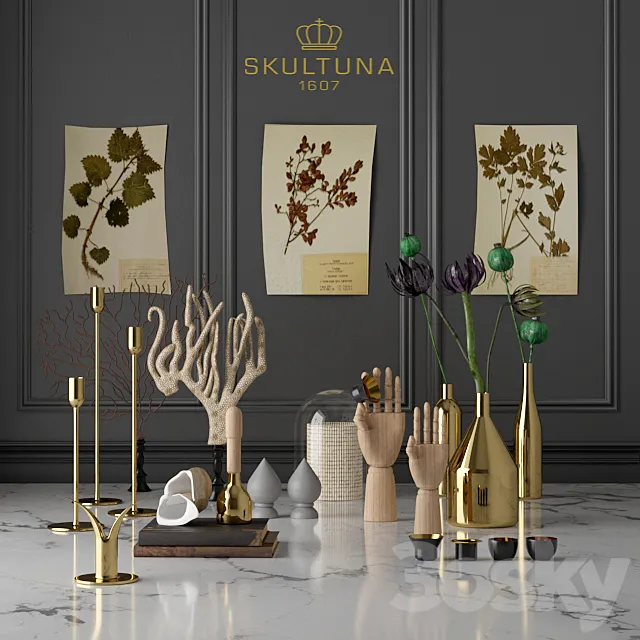 Decorative set from the brand SKULTUNA 1607 3DS Max Model