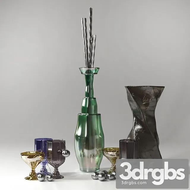 Decorative set Glass decor set v.1 3dsmax Download