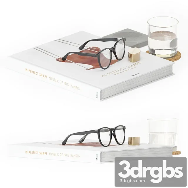 Decorative Set Glasses And Book 3dsmax Download
