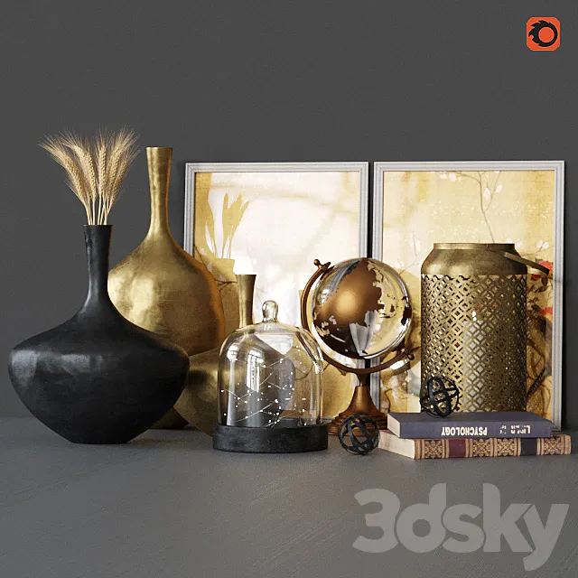 Decorative Set Gold 3ds Max