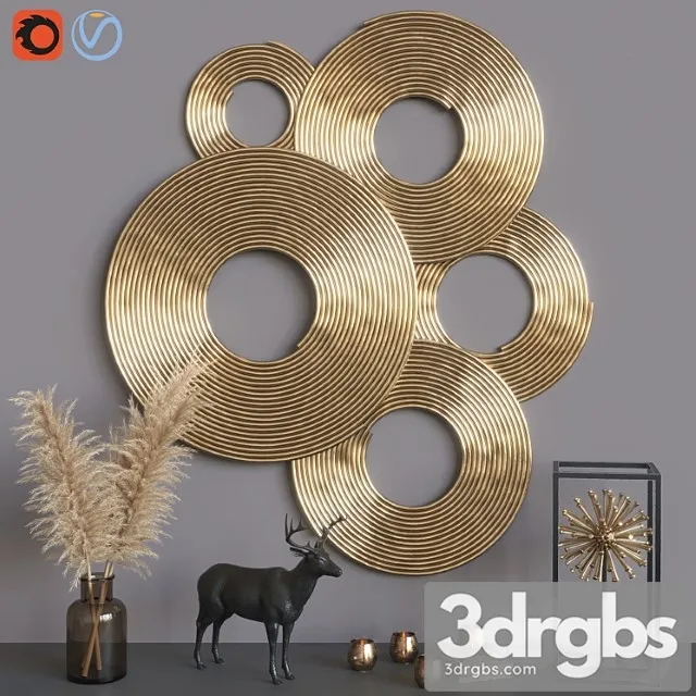 Decorative set golden 3dsmax Download