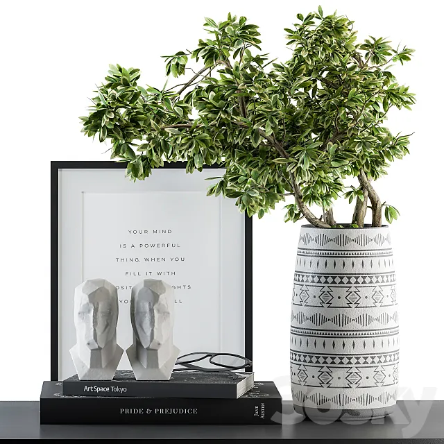 Decorative Set Green Bouquet – Set 45 3DSMax File