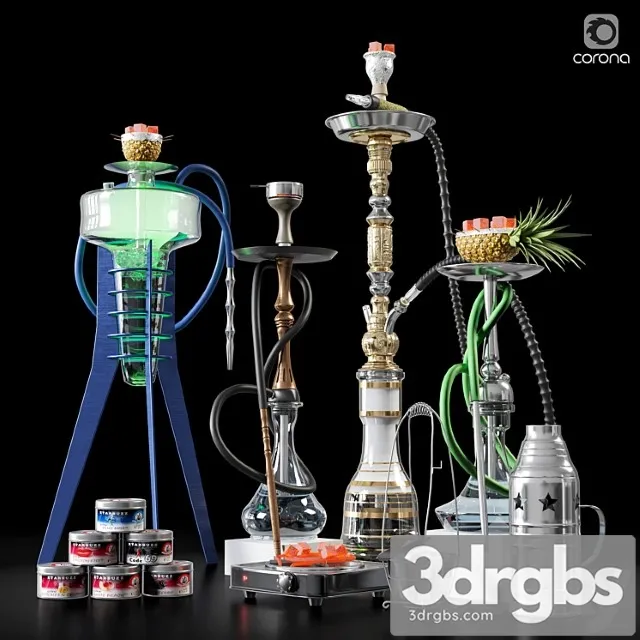 Decorative set Hookah set 3dsmax Download