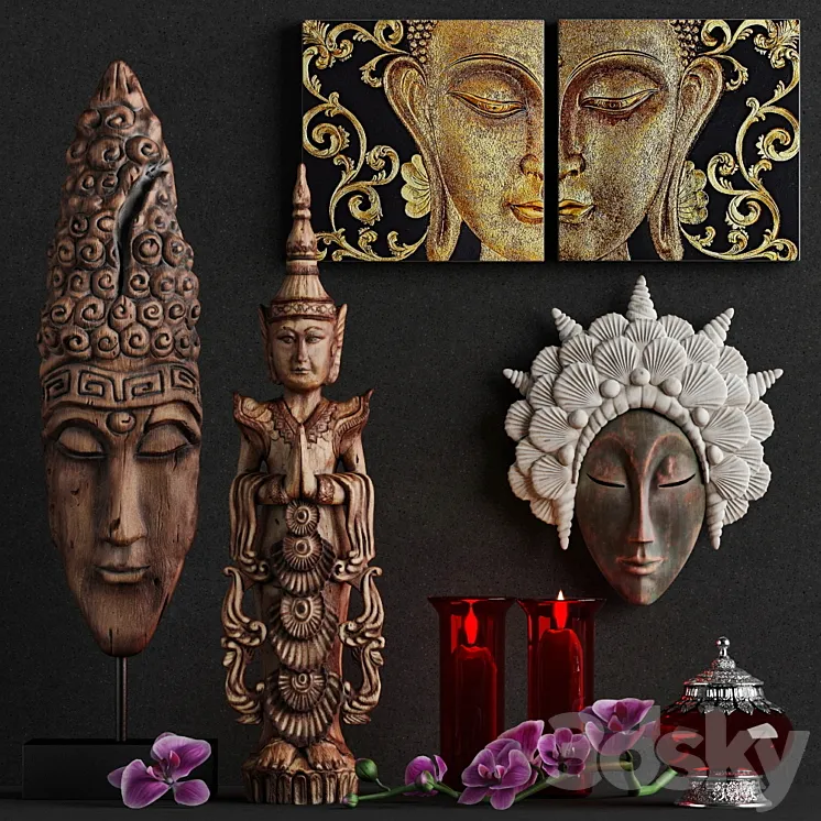 “Decorative set in Asian style – factory “”DesignToscano””” 3DS Max