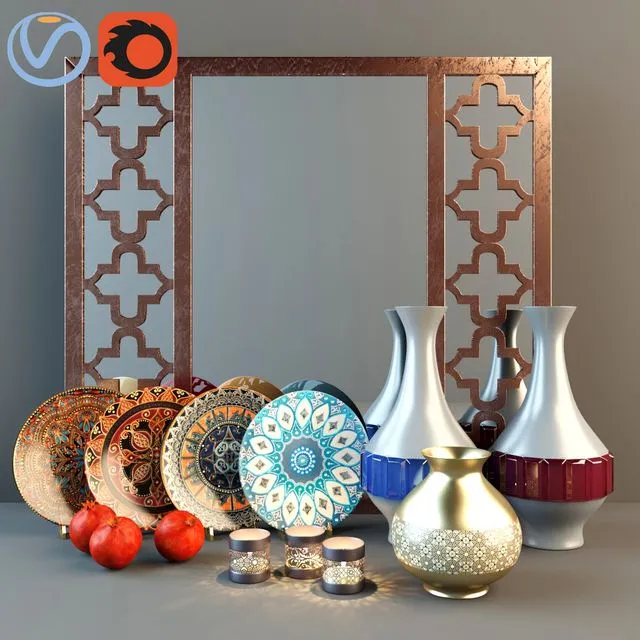 Decorative set in oriental style 3dsMax Model