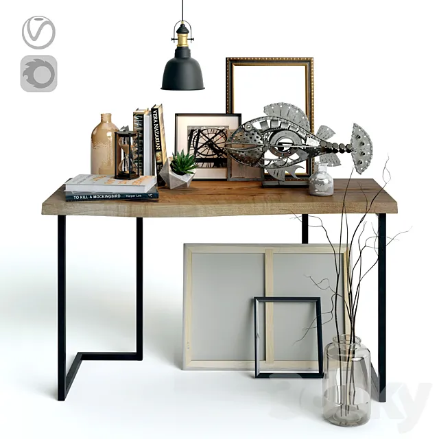 Decorative set in the loft style 3ds Max