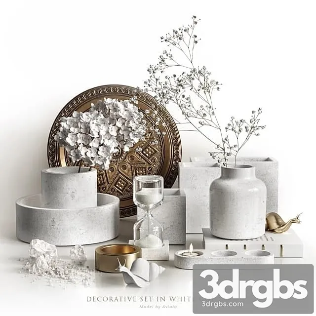 Decorative Set in White Colors 3dsmax Download