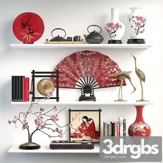 Decorative set Japan decor 3dsmax Download