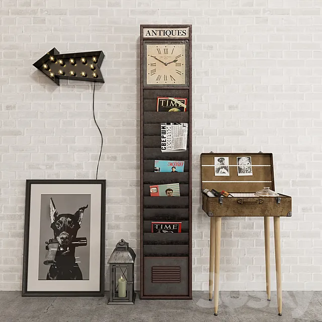 Decorative set LOFT 3ds Max