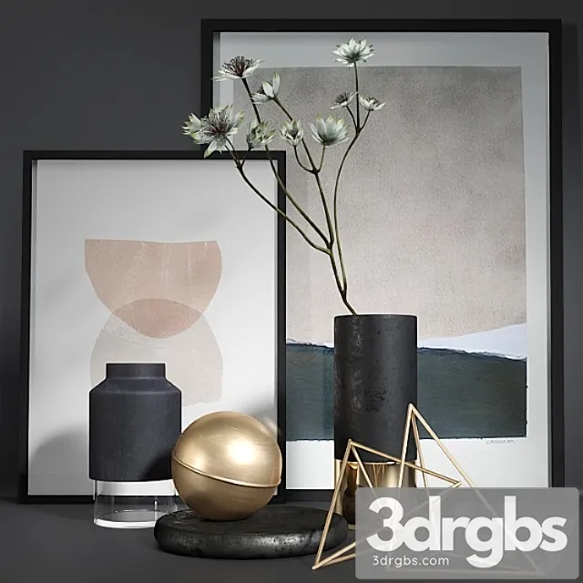 Decorative set Minimal decor set 3 3dsmax Download