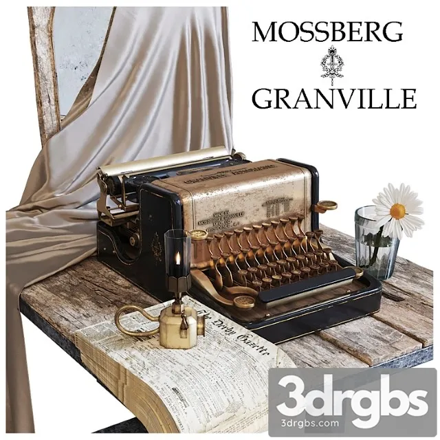 Decorative set Mossberg & granville typewriter 3dsmax Download