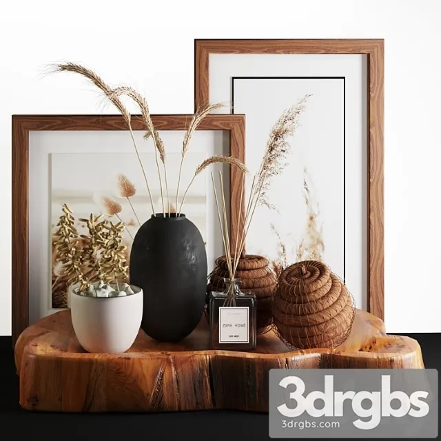 Decorative set Natural wood and wheat decorative 3dsmax Download