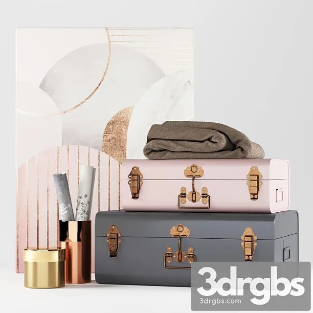 Decorative set of 2 elori suitcase chests 3dsmax Download